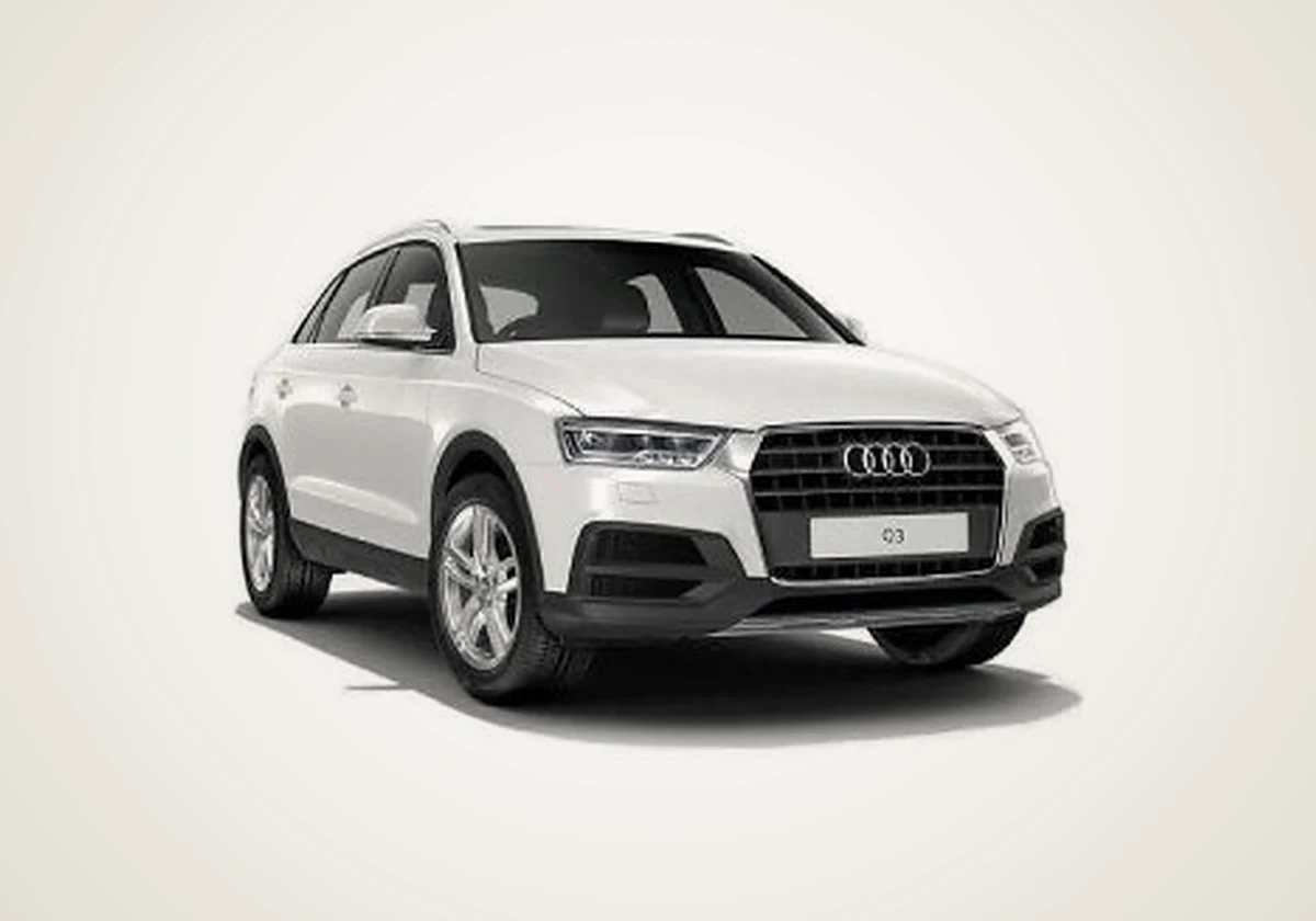 Audi Q3 in white, front three-quarter view