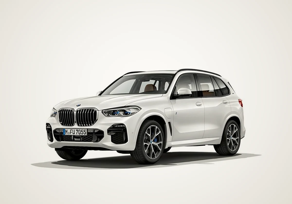 BMW X5 in white, front three-quarter view