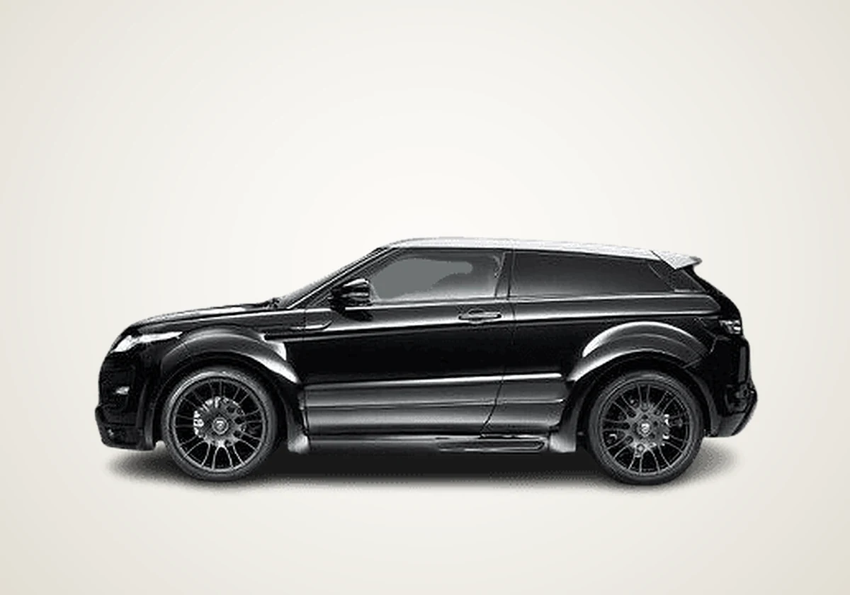 Range Rover Evoque Coupé in black, side view