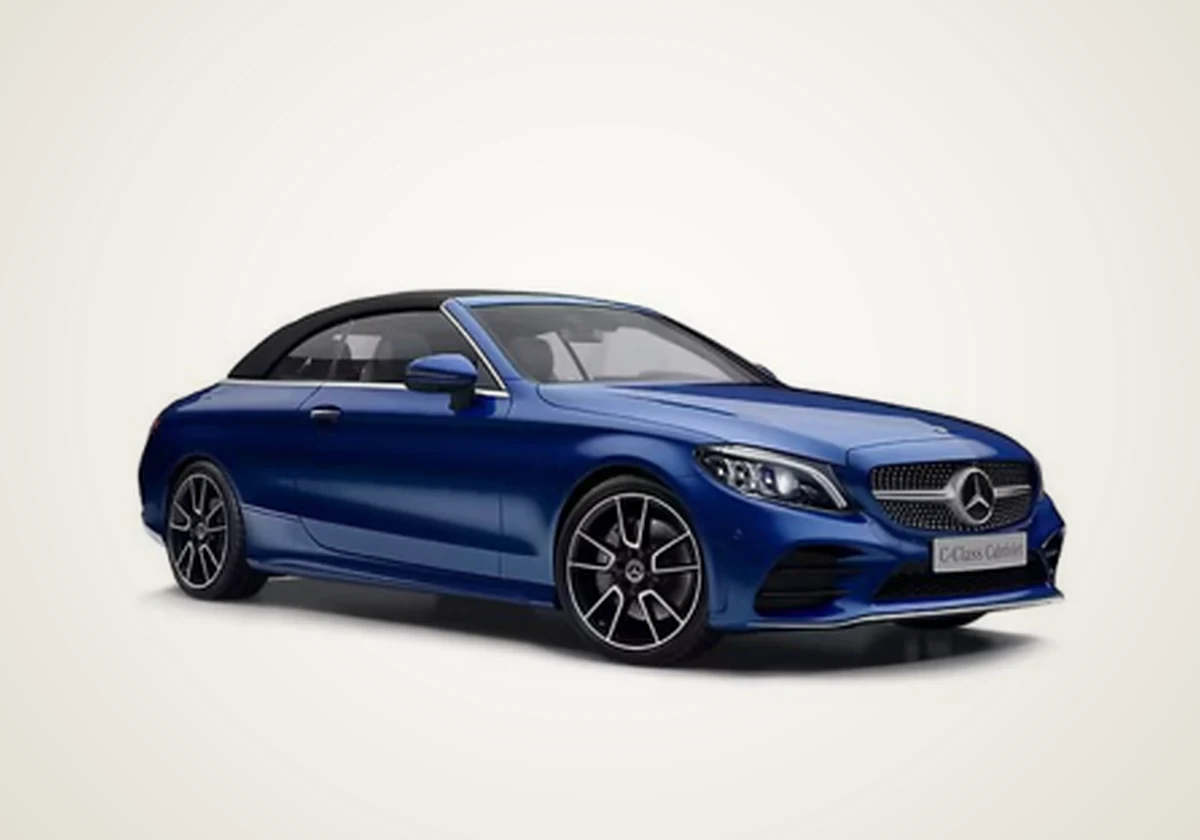 Mercedes-Benz C-Class Cabriolet in blue, side view